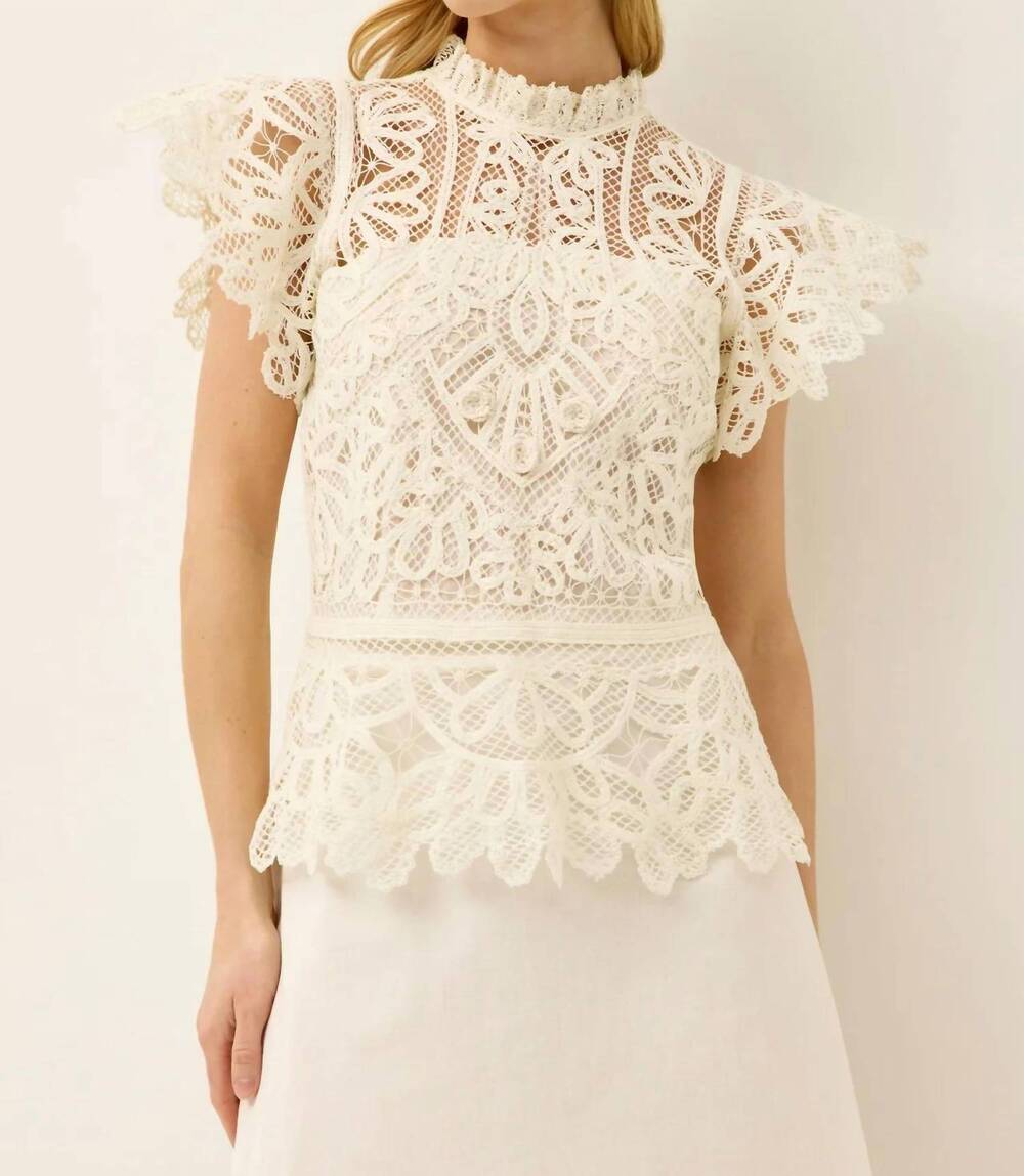 NEW MARIE OLIVER genessa high neck top in egret